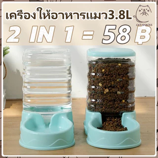 YTL เครื่องให้อาหารแมว3.8L ที่ให้อาหารอัตโนมัติ เครื่องให้อาหารหมาอัตโนมัติ เครื่องให้อาหาร เติมน้ำ และอาหารอัตโนมัติ