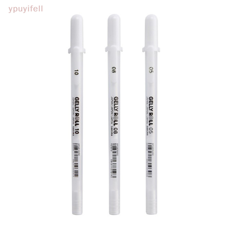 [YPU ] Sakura Gelly Roll Gel Pen สีขาว 0.5 มม.0.8 มม.1.0 มม.สูง Light Marke ปากกากระดาษแข ็ งสีดํา Art Paing ปากกา White Line Pen มีสินค ้ าในสต ็ อก