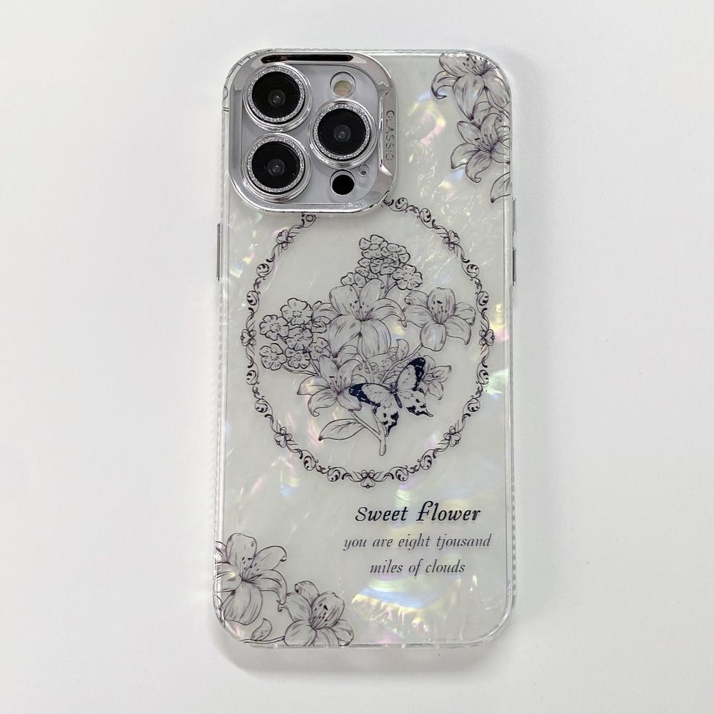 เคสโทรศัพท ์ ดอกไม ้ สําหรับ Apple iPhone 11 12 13 14 15 Pro Max Plus Case Cover