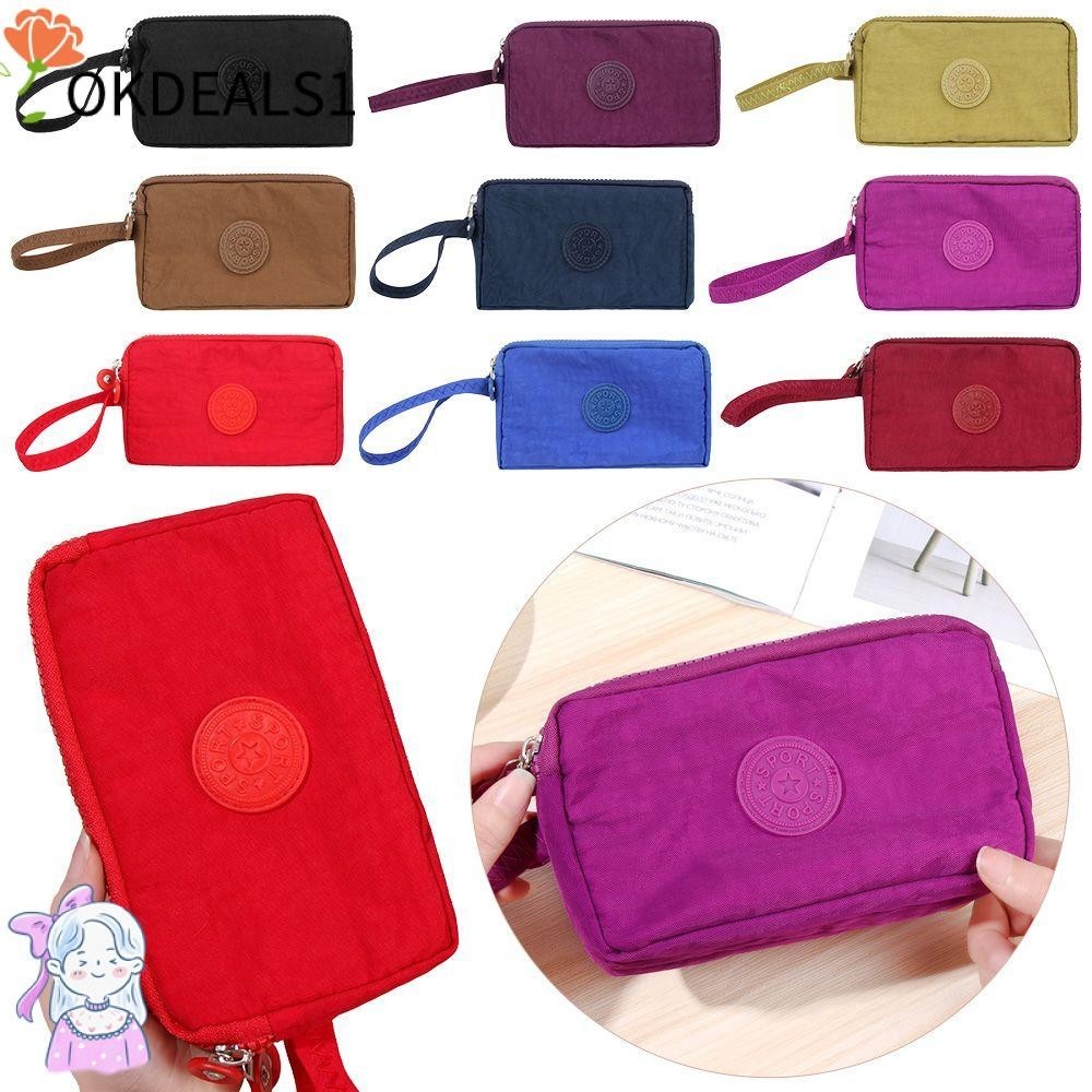 Dealshop กระเป๋าสตางค์ ผ้าแคนวาส ใบยาว กระเป๋าถือ ใส่เหรียญได้ สําหรับผู้หญิง