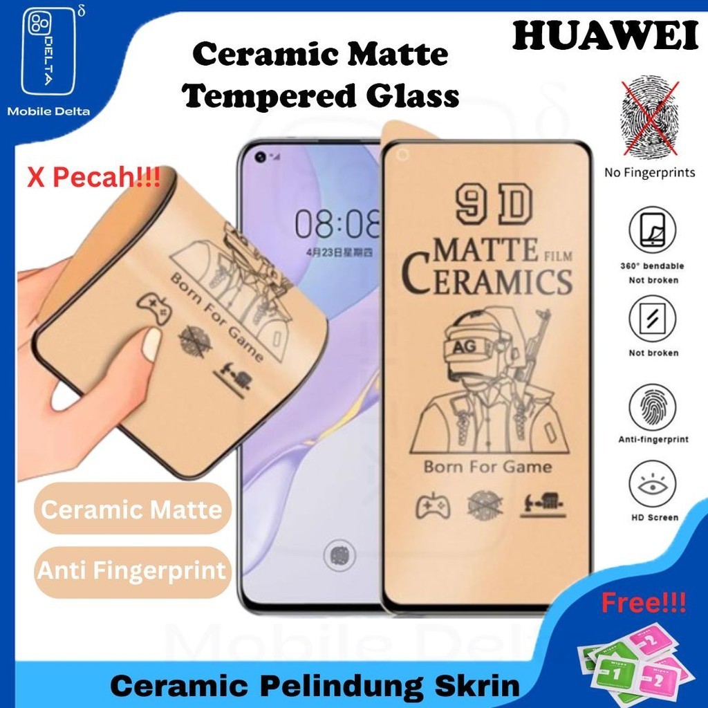 HUAWEI Nova 2 Lite,2i,3i,3E,4,4E,5T,7i,7 SE,P30,P40,Y5P,Y6P,Y7P,Y9S,Y9S,Y9 กระจกนิรภัยเคลือบเซรามิก