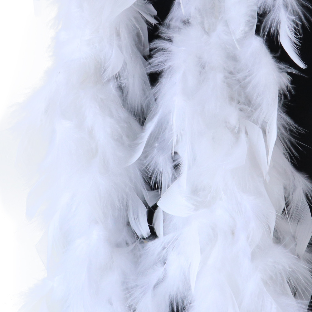 2 หลาปุยสีขาว Feather Boa ตุรกี Marabou Feathers งานแต ่ งงานตกแต ่ งคริสต ์ มาส Shawl/Scarf สําหรับ