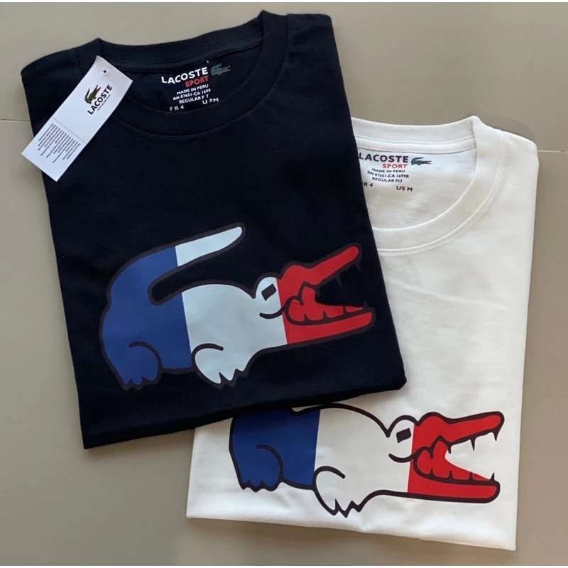 ในสต็อกด้านบน LA ฤดูใบไม้ผลิ/ฤดูร้อนใหม่แฟชั่นและสบายๆผ้าฝ้ายแท้ tricolor โลโก้จระเข้พิมพ์เสื้อยืดแขนสั้นขนาดใหญ่คอปกและแท็ก XS-3XL ทั้งชายและหญิง wo