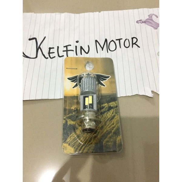 MATA [FUR MOTOR] MAIN FRONT LED LIGHT BULB สําหรับ MOTORCYCLE H6 AC DC 12 EYES SUPER BRIGHT 2 ด้านข้