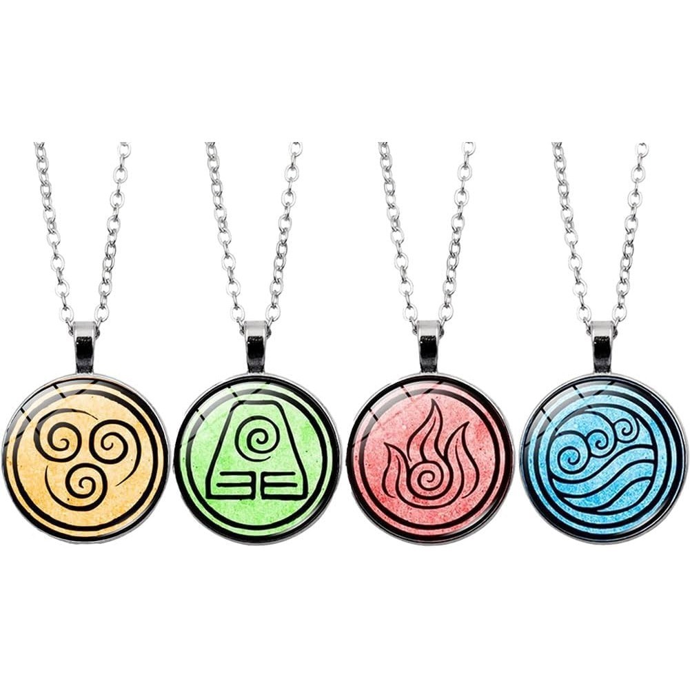 Avatar Last Air Bend Gift - ชุดสร้อยคอ 4 องค์ประกอบครบชุด - เครื่องประดับ Air Bend Avatar Merch