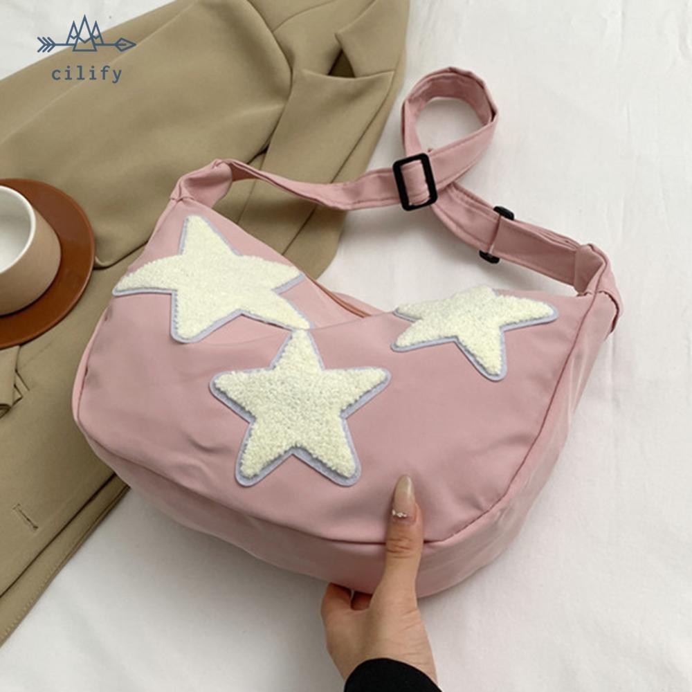 [Cilify.th ] Women Star Shoulder Bag Casual Crossbody Sling Bag Tote Handbag Student Book Bag