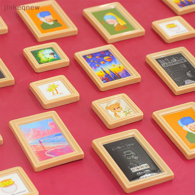 Jkth 5 ชิ้น 1:12 Dollhouse Miniature ภูมิทัศน์กรอบรูปน้ํามัน Paing กรอบภาพจิตรกรรมฝาผนังกรอบตกแต่งบ้านของเล่นตุ๊กตา House อุปกรณ์เสริม JKK