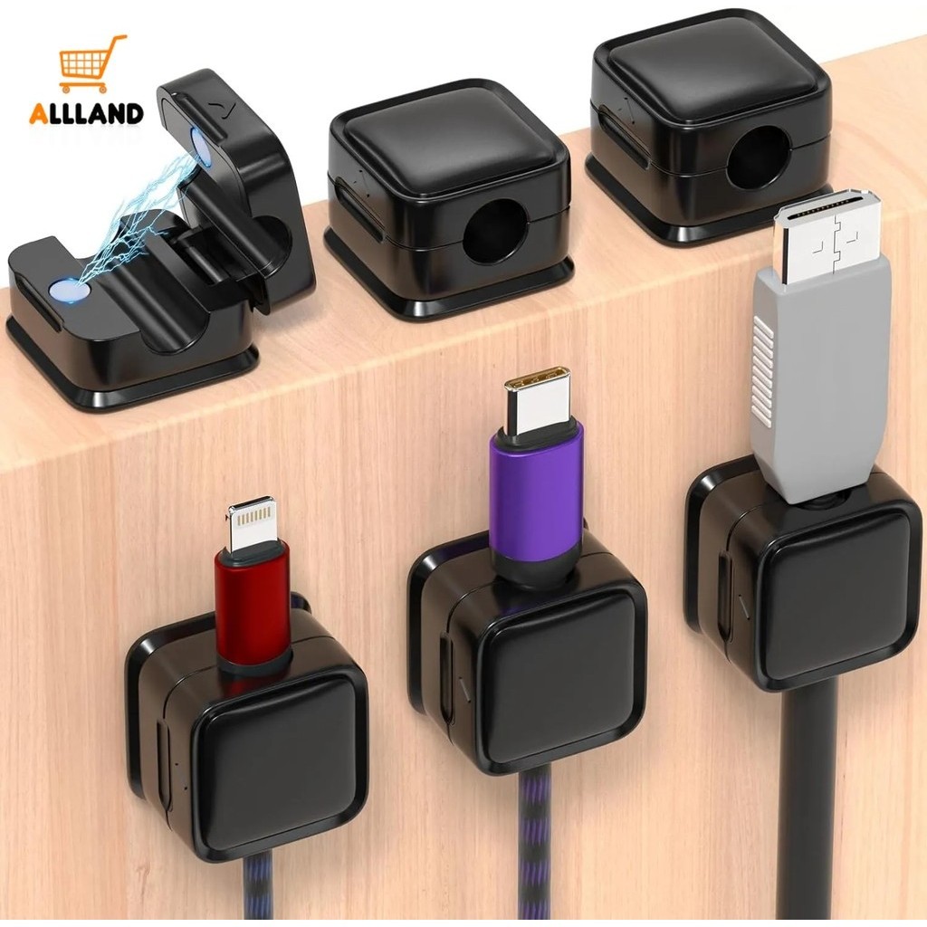 1/3/5 PCS Magnetic Cable Clips – ที ่ วางสายไฟแบบปรับได ้ – Under Desk Cable Management Wire Keeper – Cable Organizer Holder