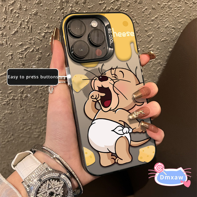 ชีส Jerry เคสโทรศัพท์สําหรับ Vivo Y100 Y200E V30 Pro V29 V27 V25 V23 Pro V29E V21 V21S V20E V25E V23E V20 Y81 กันกระแทกน่ารักการ์ตูนเมาส์ Hard PC เคสโทรศัพท์