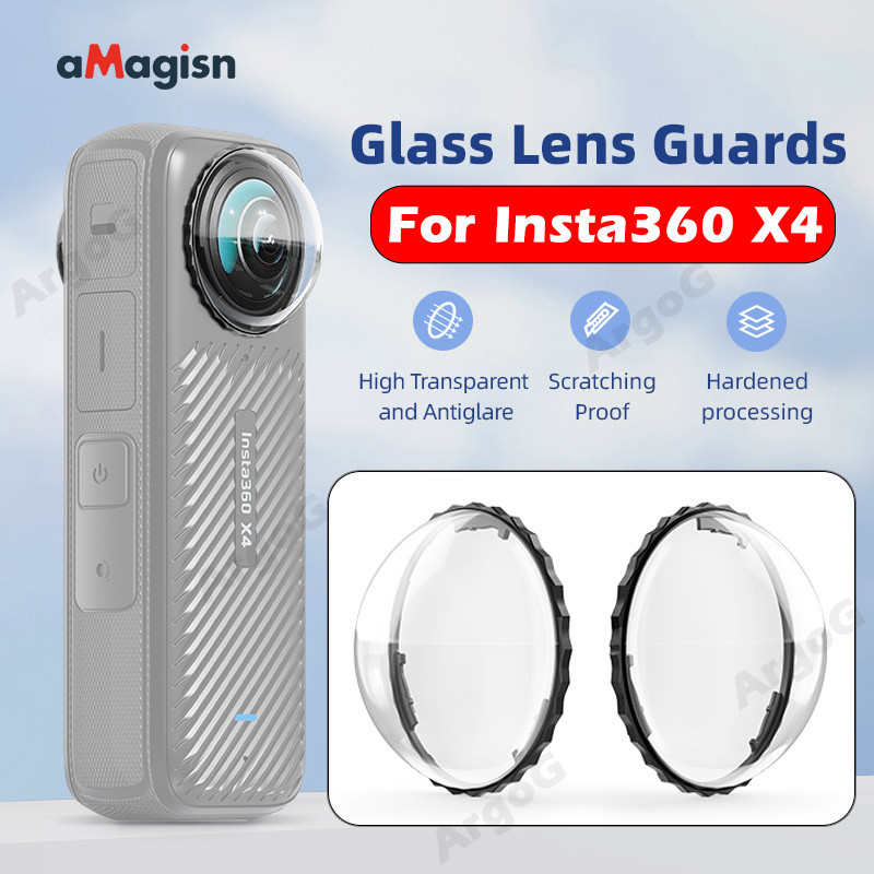 Amagisn Lens Guards สําหรับ Insta360 X4 ฝาครอบป ้ องกันเลนส ์ แก ้ วแสง Insta360 X4 อุปกรณ ์ เสริม