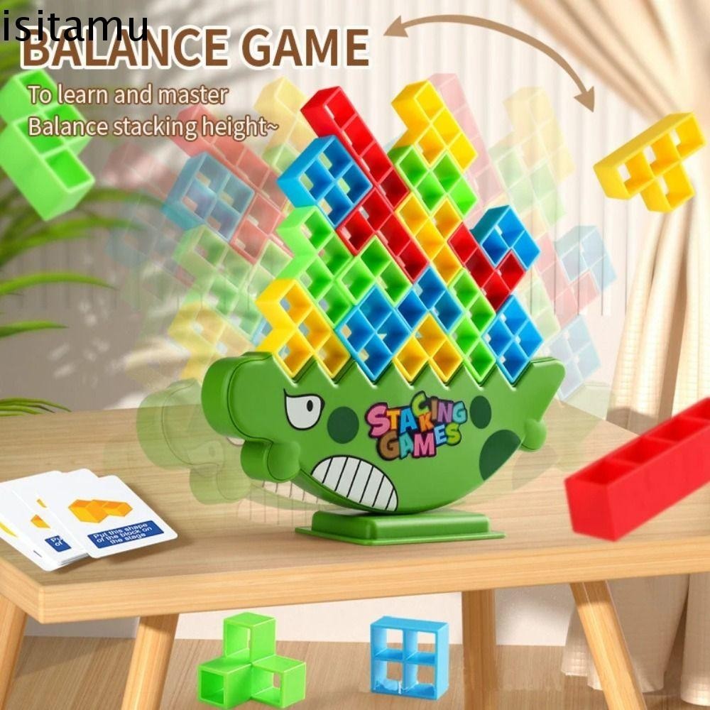 Isitaft ไดโนเสาร์บล็อกซ้อน, พลาสติกสัตว์ Tetra Tower Balance เกม, เด็กการเรียนรู้ของเล่น Stackable Balancing ของเล่นเดสก์ท็อปเกมครอบครัว