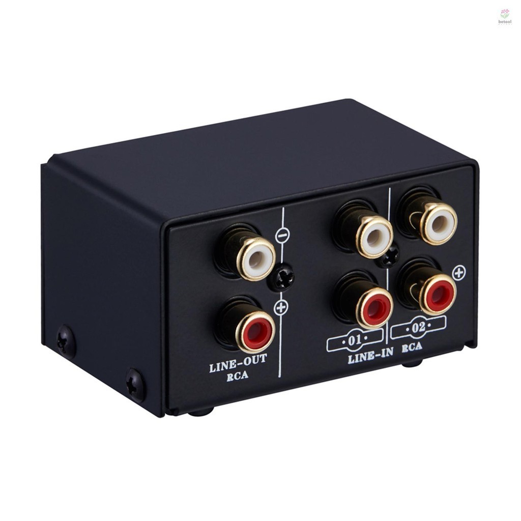 Lynepauaio Audio Switcher RCA 2 in 1 Out / 1 in 2 Out A/B Switch Stereo Audio Splitter Box with No Distortion RCA Jack สําหรับสลับระหว่างลําโพงคอมพิวเตอร์และหูฟัง
