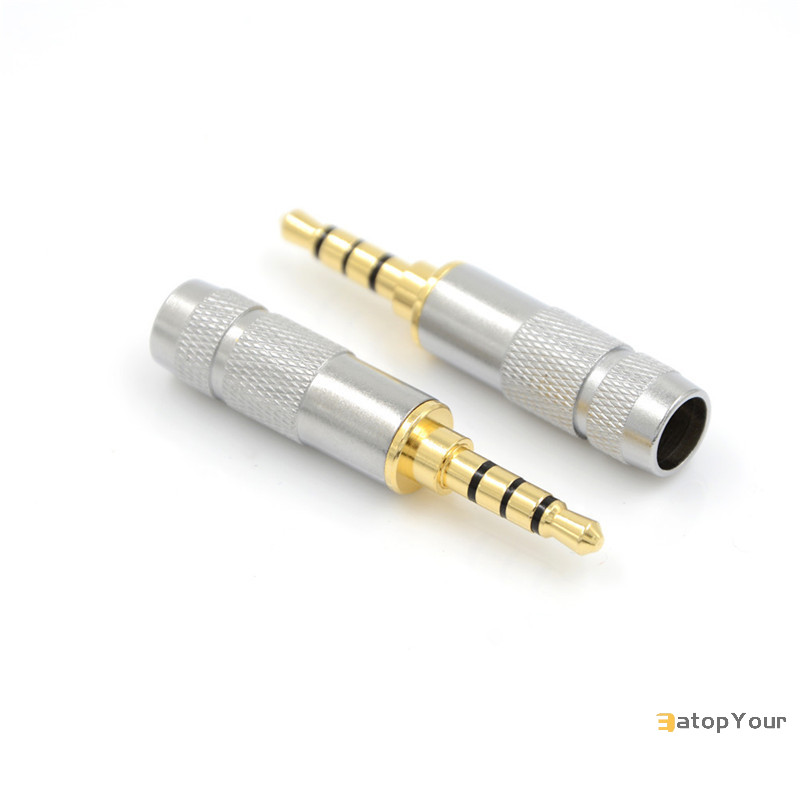 Eateopyour ] แฟชั ่ น 4 เสา 3.5 มม.หูฟังสเตอริโอชายปลั ๊ กแจ ็ ค Audio Solders Connector ใหม ่