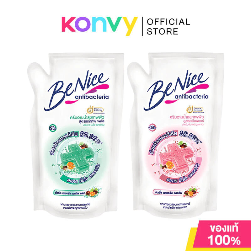 BeNice Antibac Shower Cream Refill บีไนซ์ ครีมอาบน้ำ แอนตี้แบค ถุงเติม 400ml (Clean & Care/Active Clean)