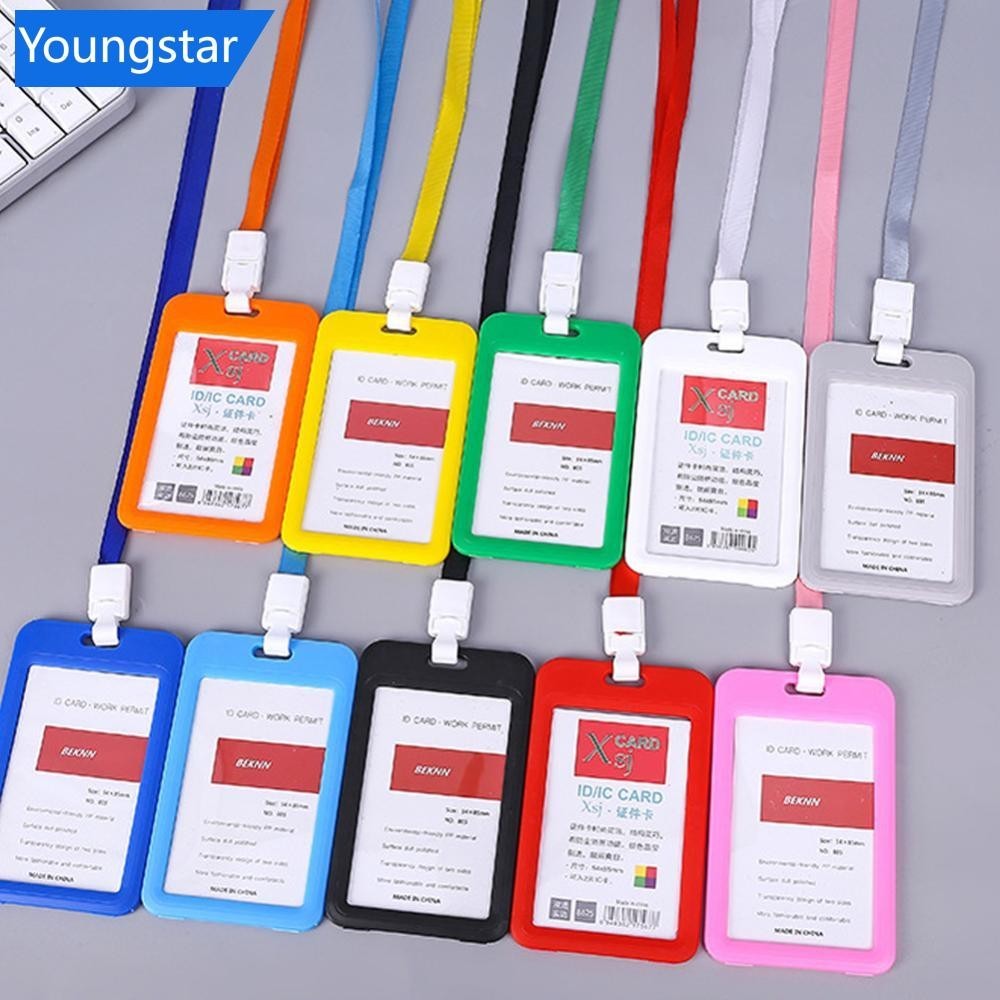[ForeverYoung] Lanyards ID Card Holder Bank Bus Pass Card Case Cover Bank ผู้ถือบัตรเครดิตสายคล้อง C