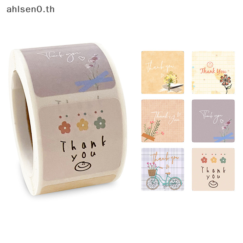Ahlsen0 300 ชิ ้ น/ม ้ วนน ่ ารักการ ์ ตูนดอกไม ้ ขอบคุณสติกเกอร ์ ซีลสติกเกอร ์ ป ้ ายซองจดหมายth