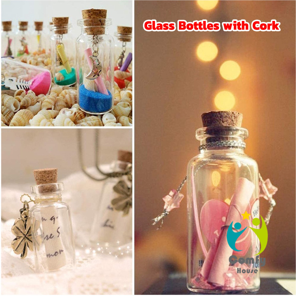 Comfy ขวดแก้ว มีฝาไม้ขวดแก้ว 50ml 60ml Glass bottle