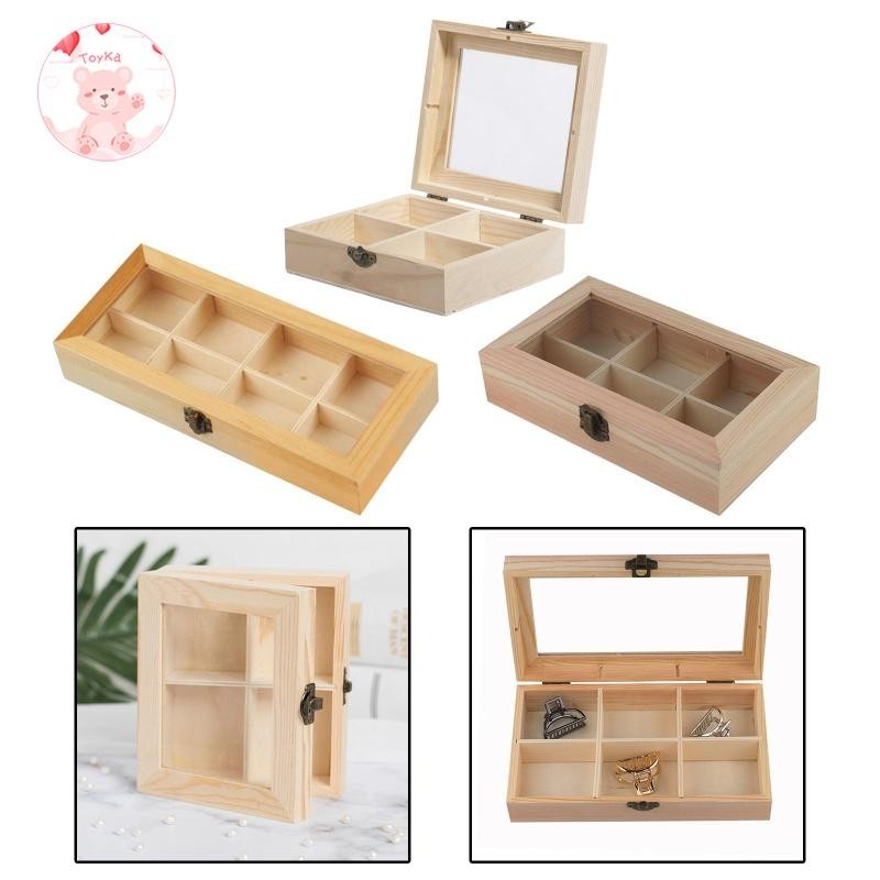 [อะไรนะ] กล่องชาออแกไนเซอร์ที่ใส่ชาไม้กล่องเก็บชาหน้าอก,4/6/8ช่อง