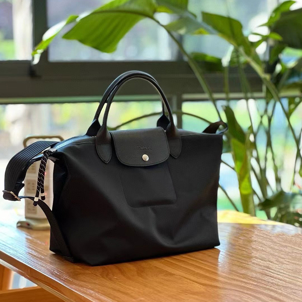พร้อมสต็อก แท้ 100% Longchamp 1512/1515/1500 HSR Le Pliage Energy เป็นมิตรกับสิ่งแวดล้อม series ผู้หญิงขนาดเล็ก /ใหญ่/มินิกระเป๋าถือรีไซเคิลผ้าใบ tote กระเป๋าสลิง