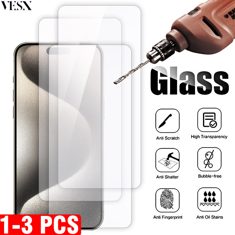 ฟิล์มกระจก ใส iPhone 15 14 13 12 Mini 11 Pro X Xs Max Xr 7 8 6 6s Plus SE 5 5s 5C SE2 SE3 2023 2020 2022 4G 5G 2024