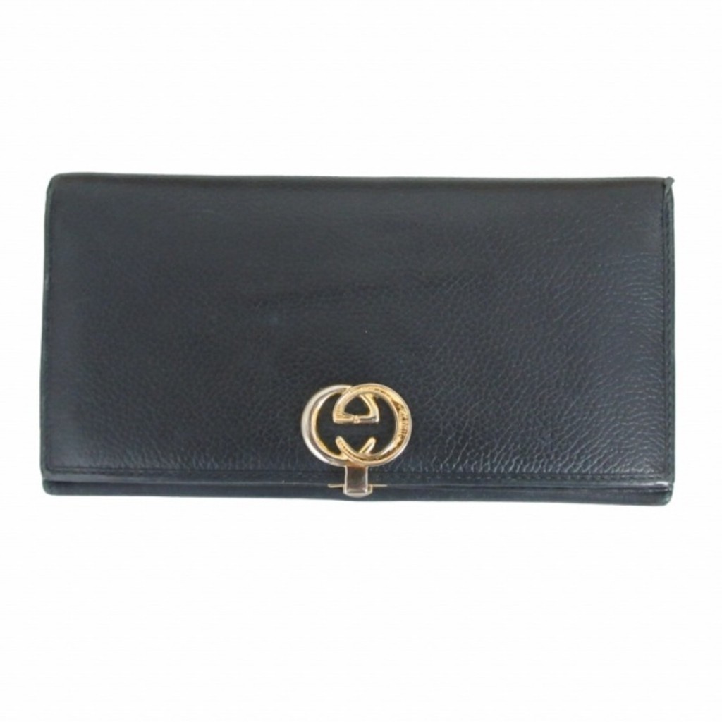 Gucci Gucci Closure Long Wallet Wallet GG Hardware Navy Navy 0415 Direct from Japan Secondhand