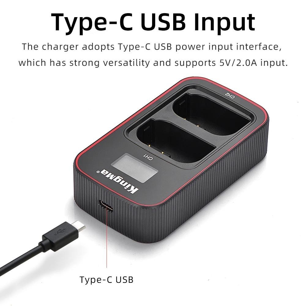 Kingma DMW-BLK22 LCD Dual USB Charger สําหรับ Panasonic DMW-BLK22 แบตเตอรี่ Lumix DC-S5 DC-S5K GH5M2