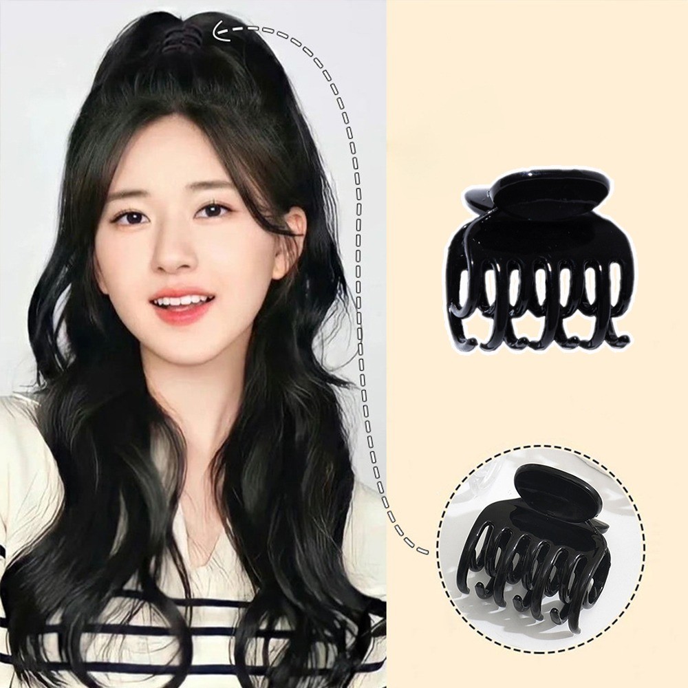 Simple Square โปร ่ งใสหัวเจ ้ าหญิงขนาดเล ็ กพร ้ อมผมม ้ วนคลิปฉลาม Headwear