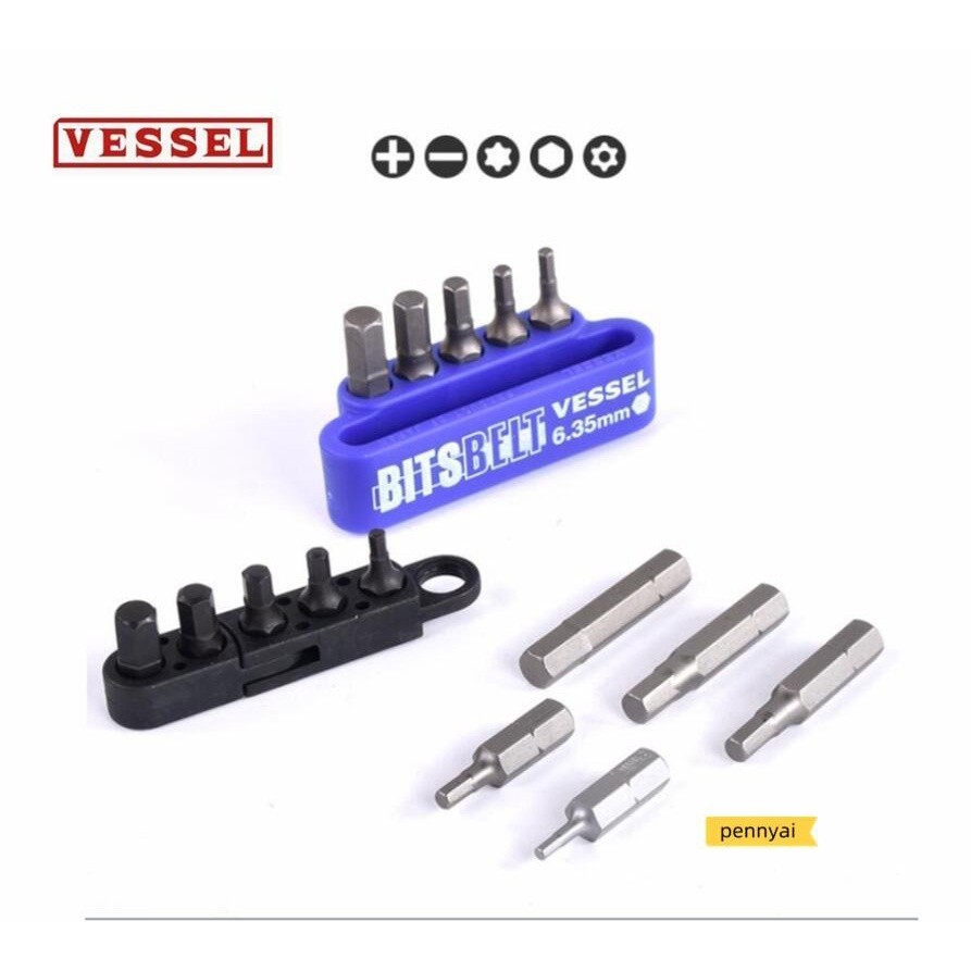 ญี ่ ปุ ่ น VESSEL Short Bit/Flat Bit/Torx ไขควงซ ็ อกเก ็ ตหกเหลี ่ ยม Bit TD-BS1