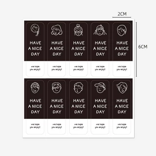 สติกเกอร์สไตล์มินิมอล ไซส์ 2x6 cm พิมพ์ "Have a nice day