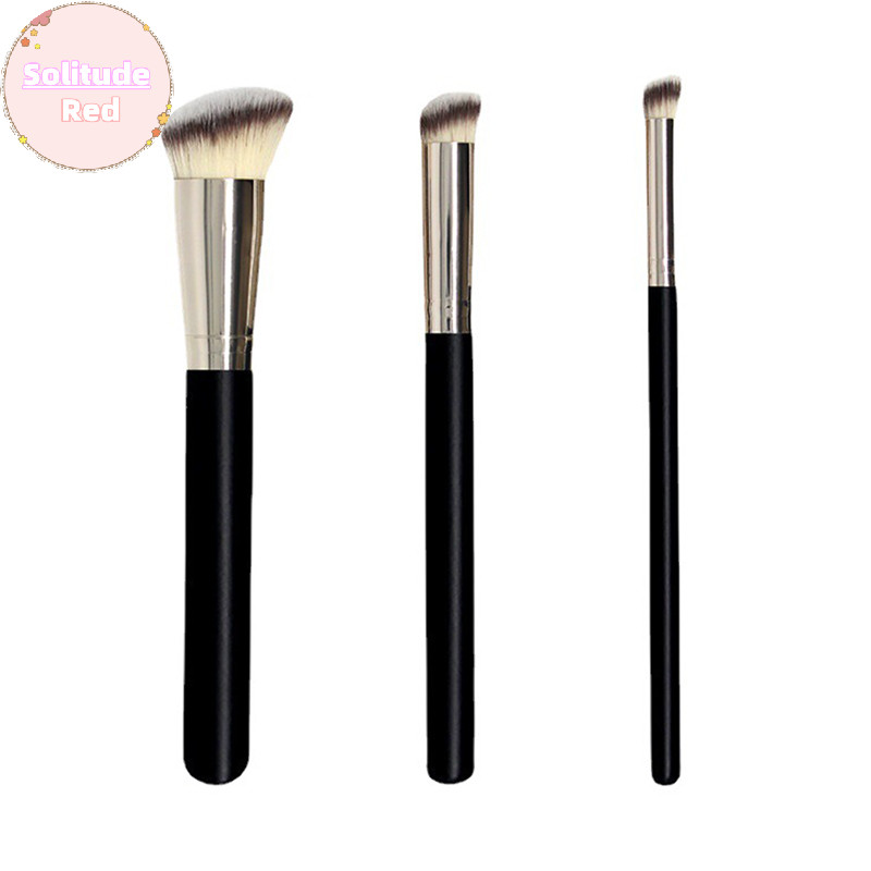 Solitudered 1 ชิ้นสีดําผู้หญิงแปรงแต่งหน้ามืออาชีพคอนซีลเลอร์แป้ง Blush Liquid Foundation Face Make Up แปรงเครื่องมือ TH