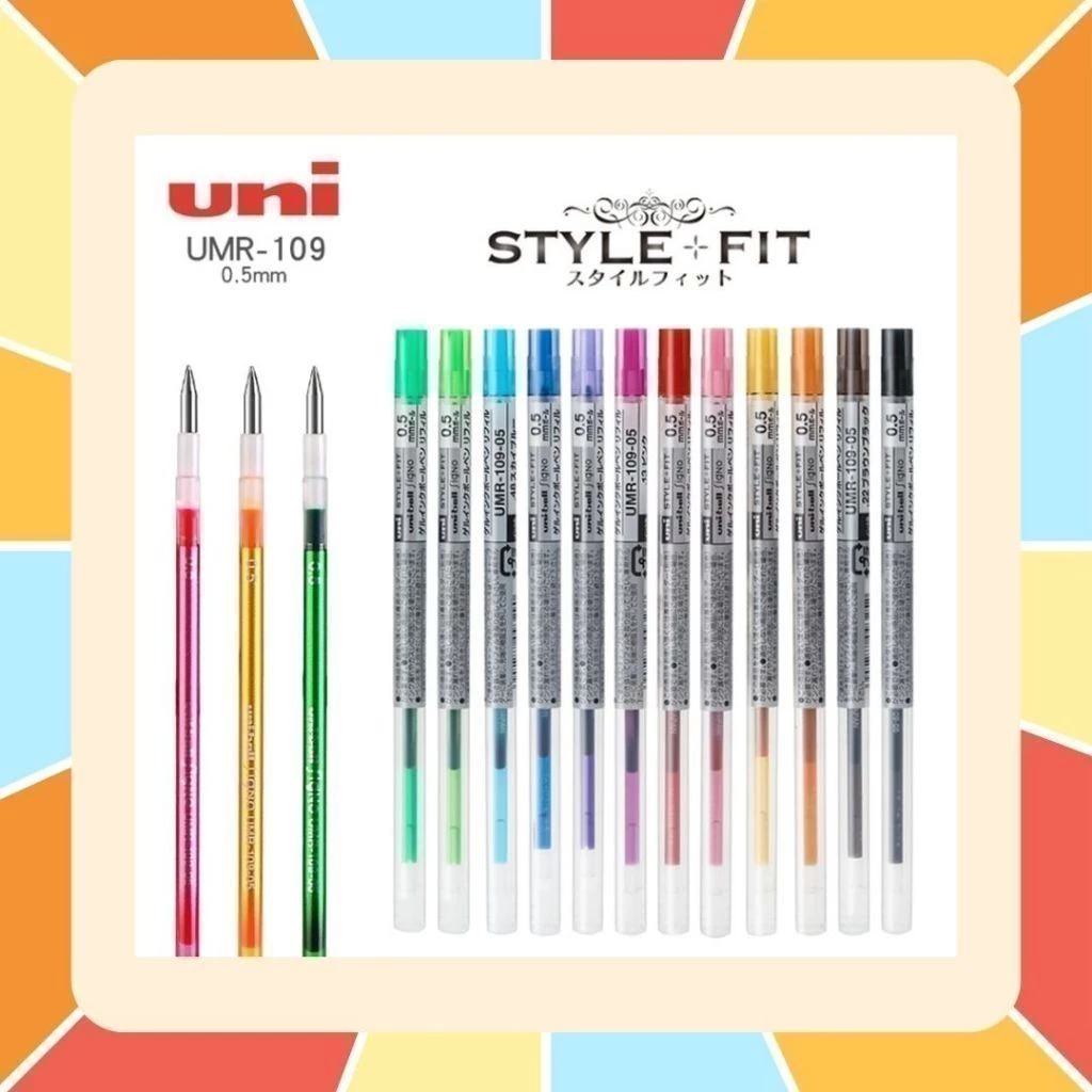 ไส้ปากกา Uni Style Fit ปากกาเจล ลูกลื่น รุ่น UMR-109 ขนาด 0.38 และ 0.5 MM ไส้ปากการุ่น DIY