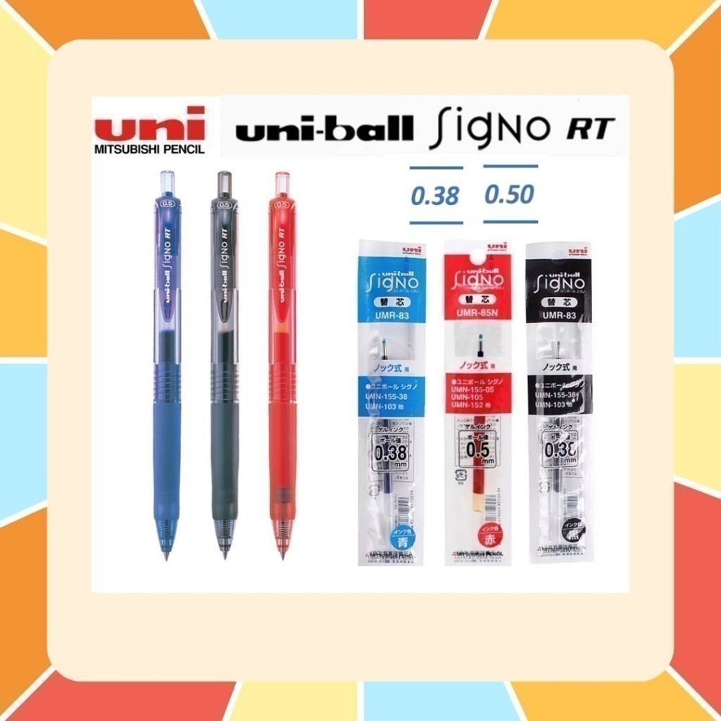 ซื้อ (ราคาถูกสุด) ปากกาเจล UNI Ball SIGNO RT และ ไส้ปากกา ขนาด 0.38 และ 0.5 MM