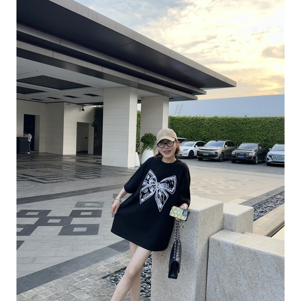 (จัดส่งตลอด 24 ชั่วโมง）OOOK Official เสื้อผ้าเกาหลี Oversize เสื้อยืดแขนสั้นพิมพ์ลาย สามสี