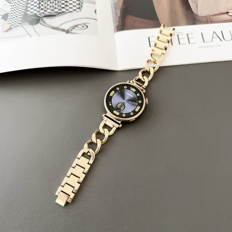 Cclcc 18 มม.20 มม.22 มม.นาฬิกาสมาร์ทฤดูร้อน Hollow Cool สายรัดข้อมือโลหะ,Matte Luxury Denim สร้อยข้อมือสําหรับ HUAWEI นาฬิกา GT4/3/2 46 มม.42 มม.41 มม./Amazfit GTS 2/3/4 mini/GTR 47 มม. - รูปที่ 4