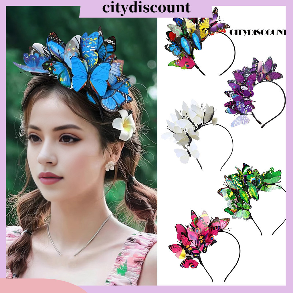 [ctd]  ผีเสื้อที่มีสีสันคาดศีรษะปรับมงกุฎสาวคาดศีรษะงานเลี้ยงน้ำชาเสื้อผ้าฮาโลวีนผู้ใหญ่เด็ก