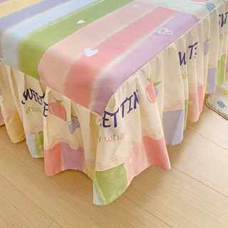 ผ้าปูที่นอนพิมพ์ลายสีรุ้ง มี 20 รุ่น ผ้าปูที่นอนแบบกระโปรงอัดพลีท เป็นมิตรกับผิว 3.5 ฟุต 5 ฟุต 6 ฟุต 6.5 ผ้าปูเตียง ผ้านอน ปลอกหมอน