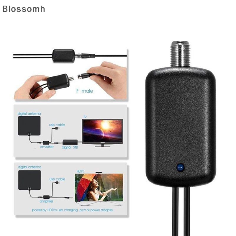 Blossomh Digital HDTV สัญญาณเครื ่ องขยายเสียง Booster สําหรับสายเคเบิลทีวี Fox เสาอากาศ HD Channel 25db ใหม ่