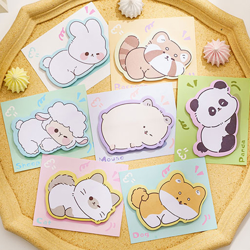 30 แผ่นการ์ตูนสไตล์สัตว์เลี้ยงซีรีส์ Sticky Notes แผ่นบันทึกกาว - เหมาะสําหรับการติดฉลากและการจัดระเบียบการเขียน