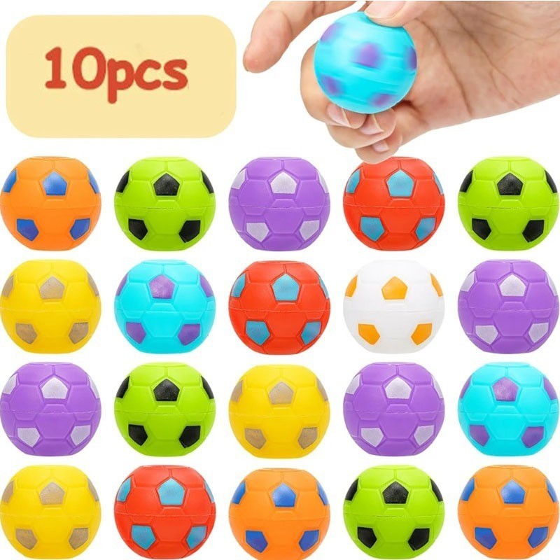 10 ชิ ้ นมินิฟุตบอลหมุนได ้ Fidget Spinners ของเล ่ นเด ็ กฟุตบอลธีมวันเกิด Party Favors Goodie กระเป ๋ า Piniata Stuffers