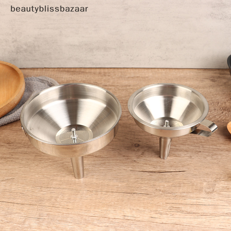 [beautyblissbazaar] ช่องทางโลหะสแตนเลสสําหรับการจัดการเครื่องมือห้องครัวอุปกรณ์ครัวช่องทางปากกว้างบาร์ไวน์เบียร์น้ํามันขวดเหล้า [TH]