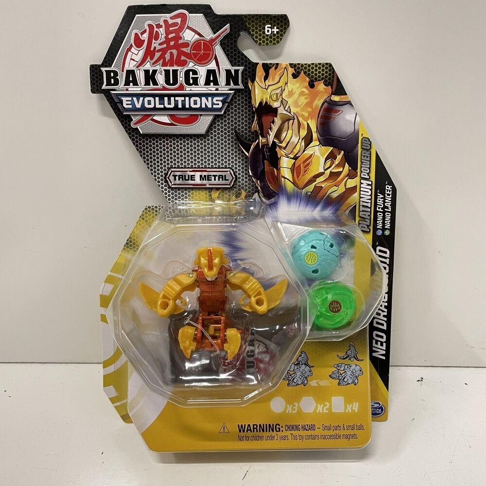 Bakugan EVOLUTIONS Platinum Power Up NEO DRAGONOID Nano Fury Lancer 3 Pack ใหม่