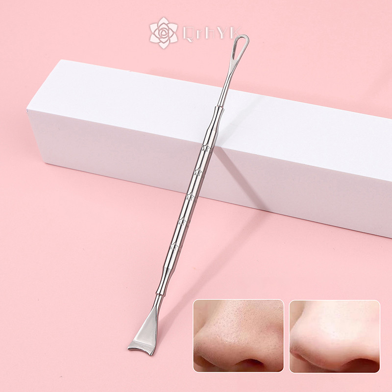 Qrhyk Black Dot Pimple Blackhead Remover Tool s สําหรับเครื่องมือกดสิวสนับสนุนช้อนสําหรับทําความสะอา