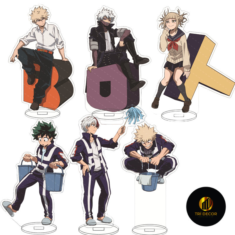My Hero Academia Anime Character Model วัสดุอะคริลิคใสตกแต่ง Study Corner สําหรับโต๊ะ