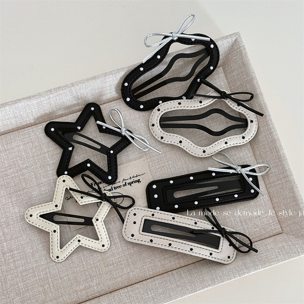 Polka Dot หนัง Bow Star BB คลิปคลิปหญิง Bangs คลิป