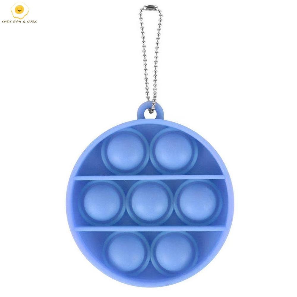 Push Pop Bubble ของเล่นตลกซิลิโคน Decompression Push Bubble พวงกุญแจบรรเทาความเครียดมือเครื่องมือออกกําลังกาย SHOPSBC3660
