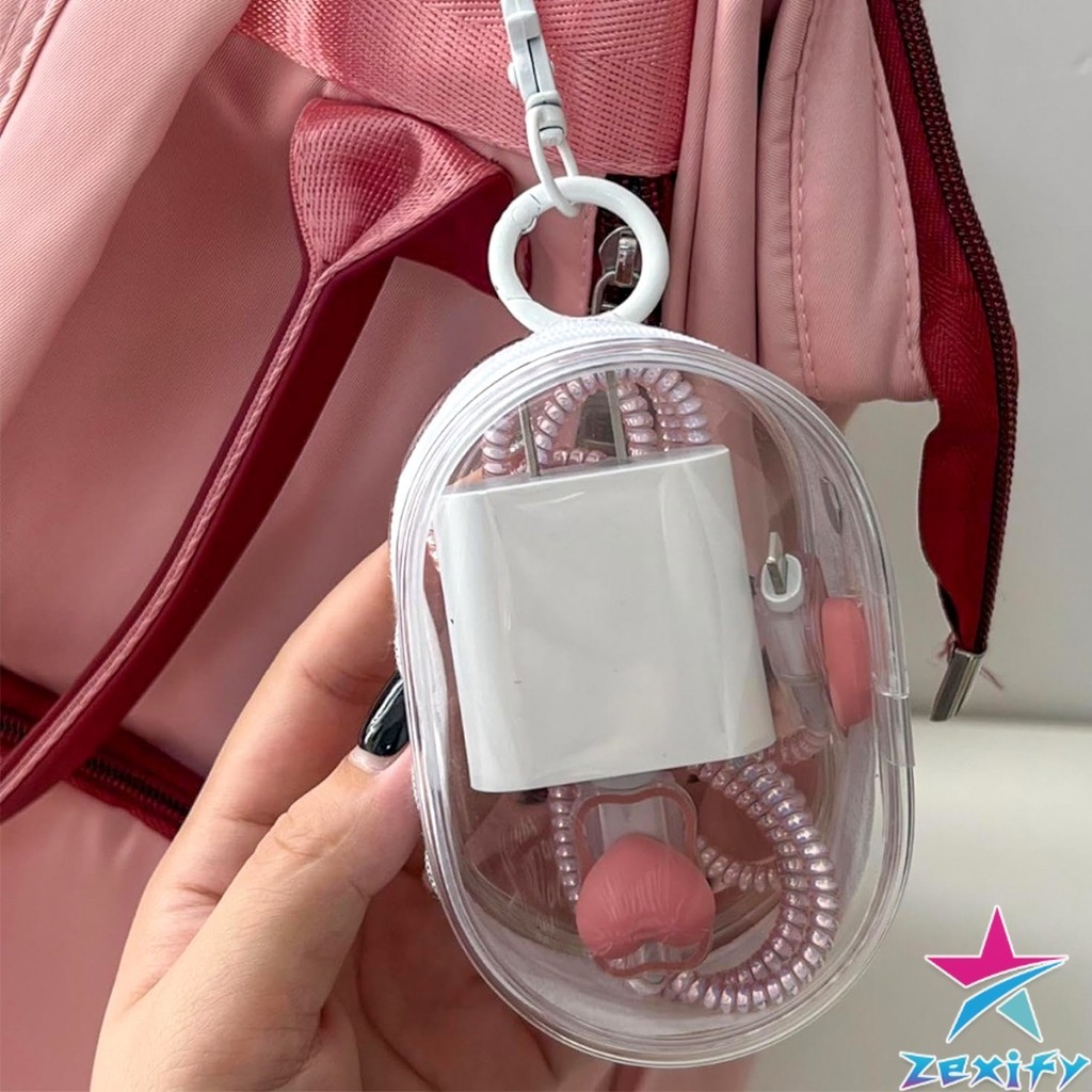ZXF กระเป๋าจัดเก็บหูฟัง เก็บสายชาร์ พกพาง่าย ขนาดเล็ก มีซิป ป้องกันฝุ่น Storage bag