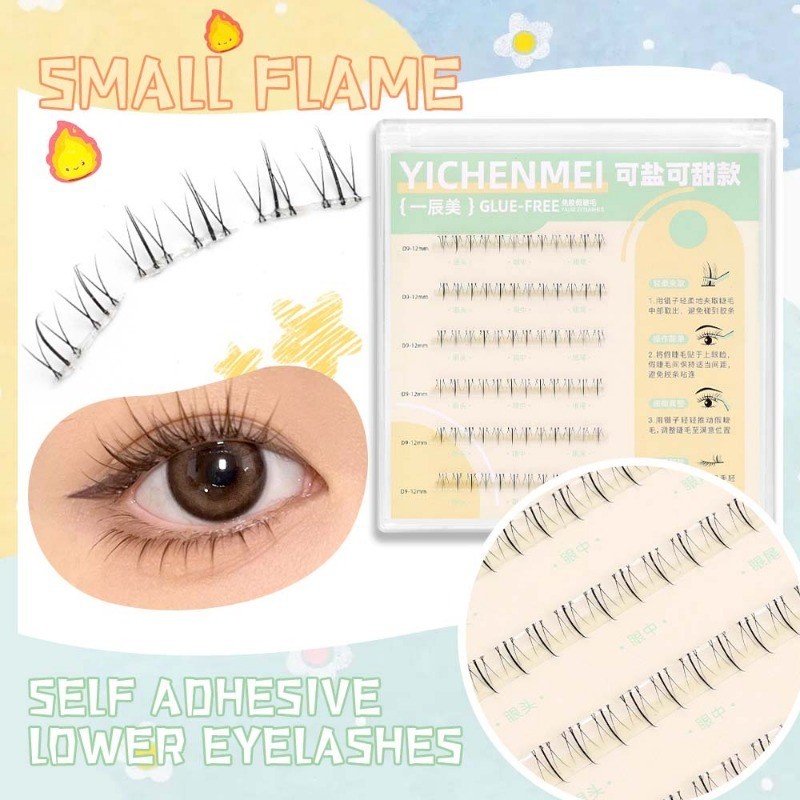 6rows/กล่อง Air Lower Eyelashes ก้านโปร่งใส Fairy ปลอม Lashesed ธรรมชาติมังงะด้านล่าง Lashes แต่งหน้าขนตาเครื่องมือแต่งหน้า