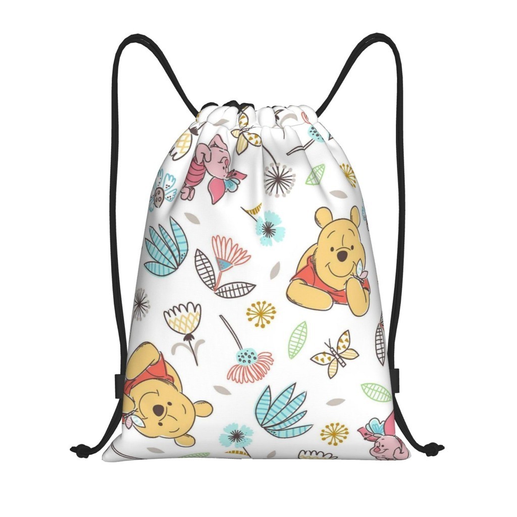 [ในสต็อก] Winnies Gym Sack Bag Sport Drawstring Backpack Bag for Gym Shopping Sport Yoga Outdoor Por
