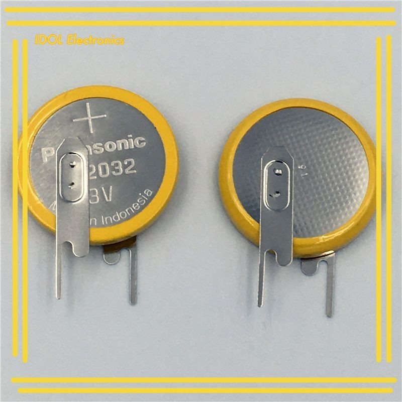 ราคาถูก! ถ่านไบออส CR2032  3v มีขาเพื่อบัดกรี Panasonic ของแท้ สินค้าพร้อมส่ง