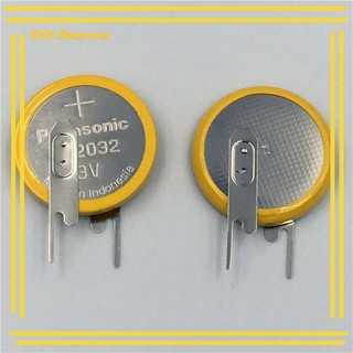 ราคาถูก! ถ่านไบออส CR2032  3v มีขาเพื่อบัดกรี Panasonic ของแท้ สินค้าพร้อมส่ง